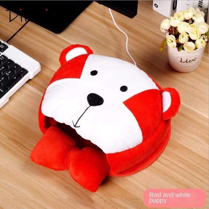 

Creative Heating Hand Warmer Nonslip Scratch Resistant Cute Cartoon USB Wrist Support Silicone Thickened Large Space Mouse Pad