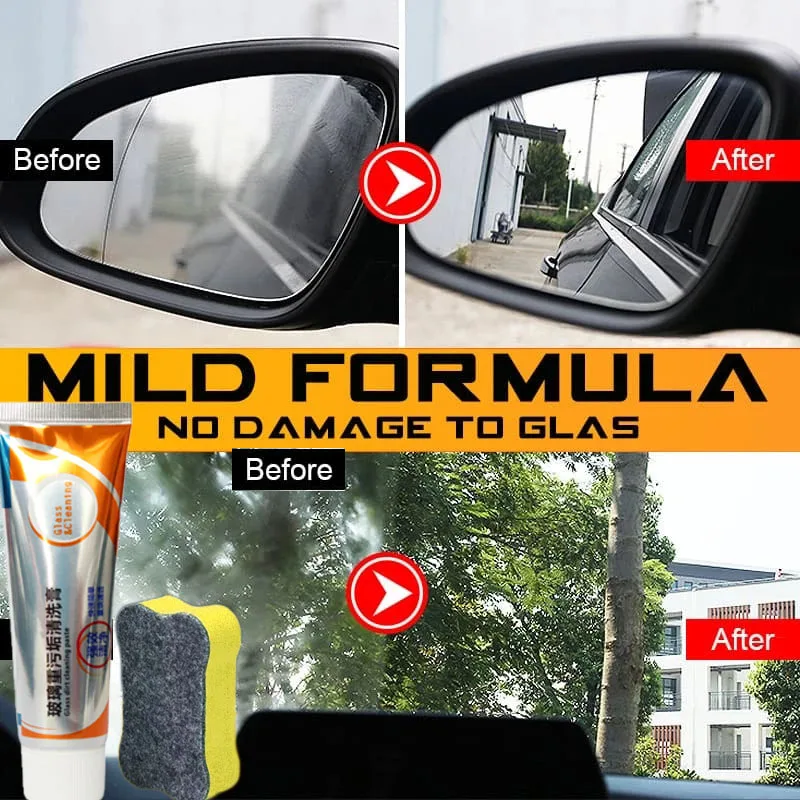 

50G Glass Stripper Car Windshield Oil Film Cleaner Glass Oil Film Removing Paste With Brush Automotive Glass Dirt Cleaning Cream