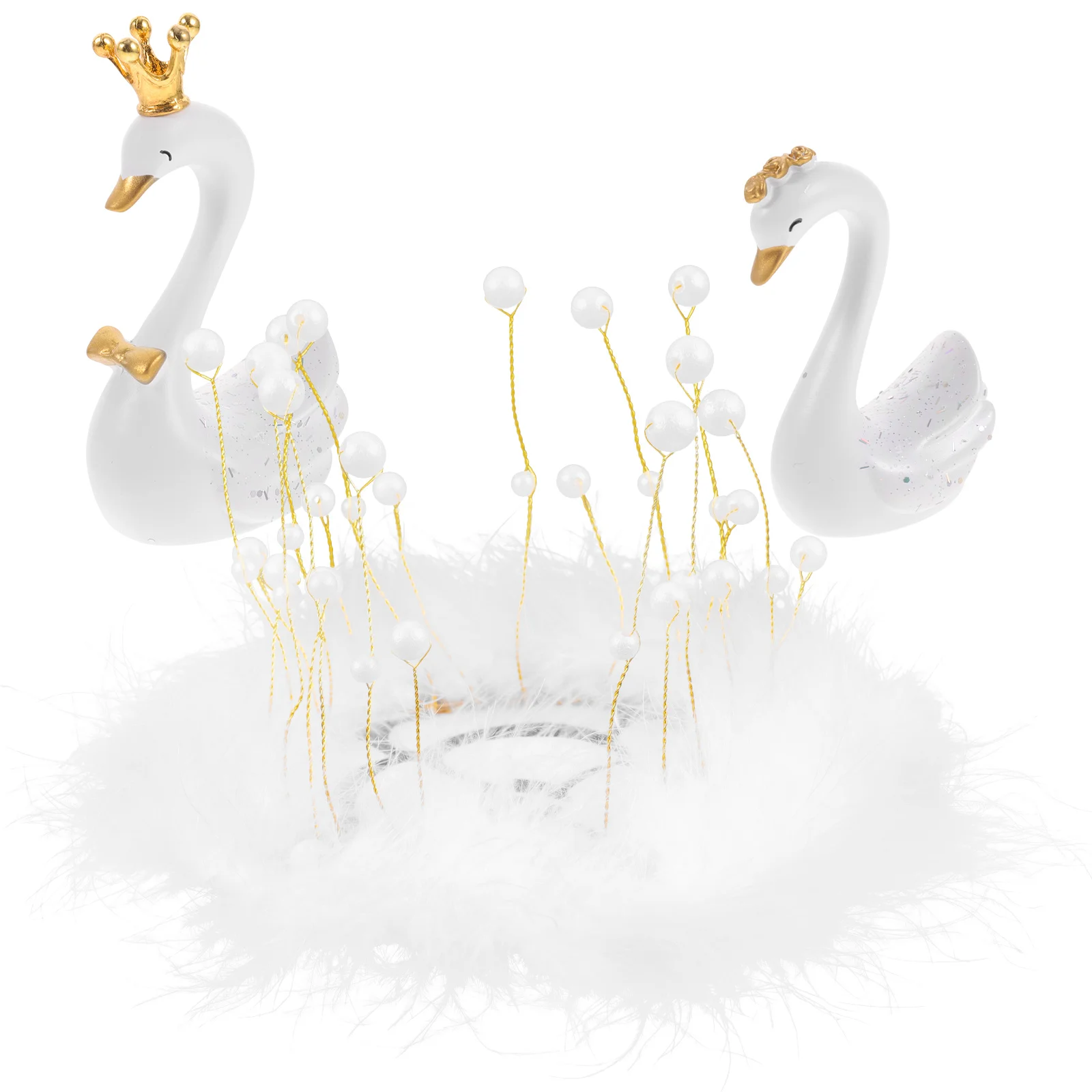 

Swan Figurines Figurine Animal Miniature Figure Ornament Wedding Sculpture Decoration Car Lovers Wildlife Model Statue Couple