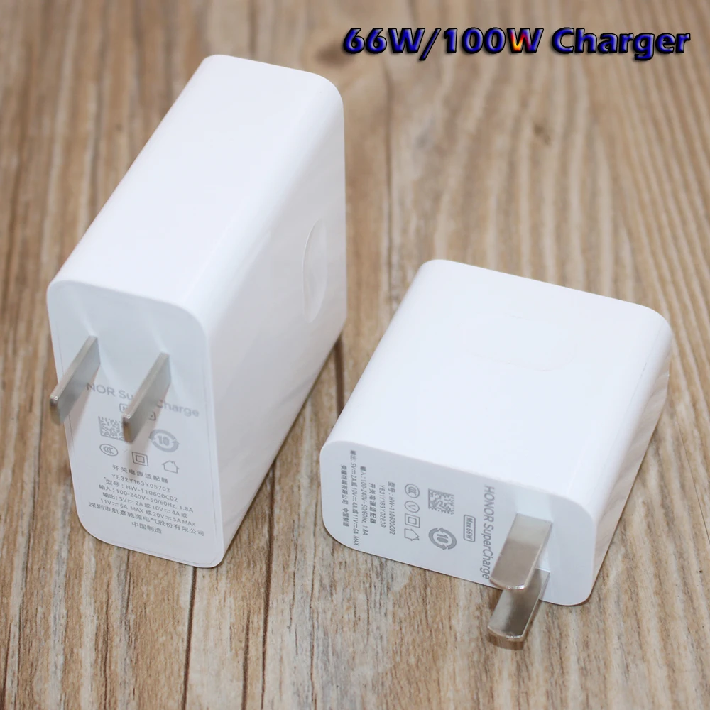 

66W/100W Super Fast Charger EU/US/UK Plug QC3.0 QC4.0 Power Wall SuperCharge Adapter For Honor Magic 4 3 V Mate 40 30 20 P50 Pro