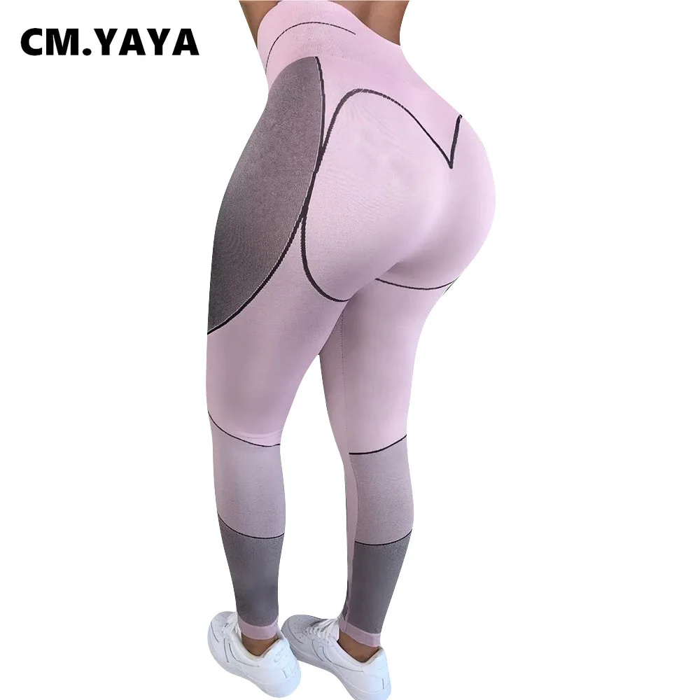 Спортивная одежда CM.YAYA эластичный облегающий Женский комплект футболка с