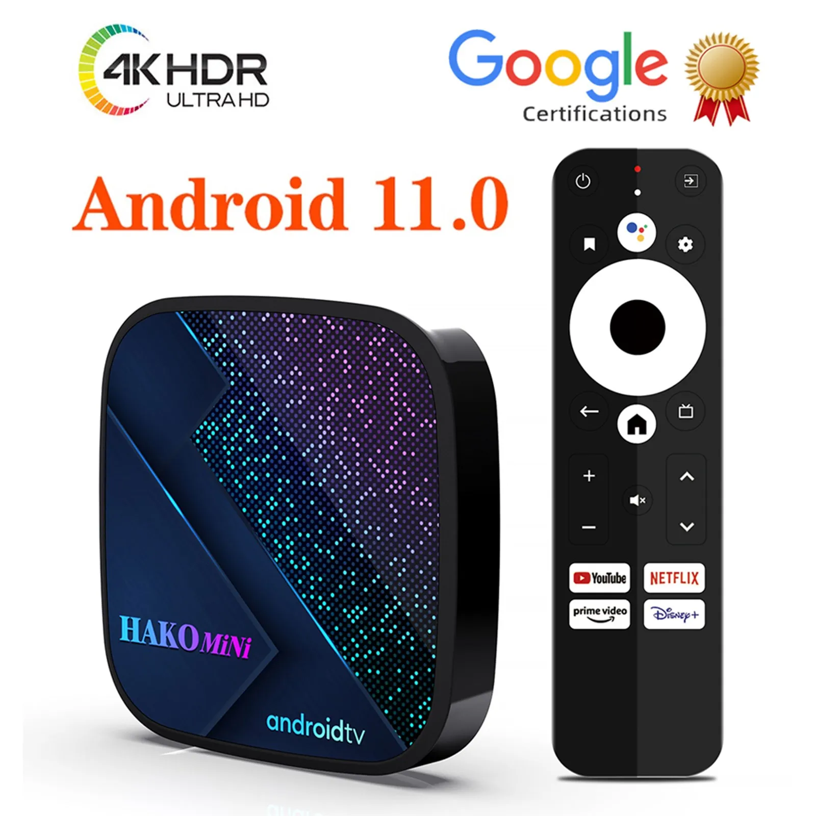 

TV Box Google Certifications 4K Ultra Android TV 11 OS Google Play 4G 32G WIFI BT5.0 IPTV Set top Box Free shipping