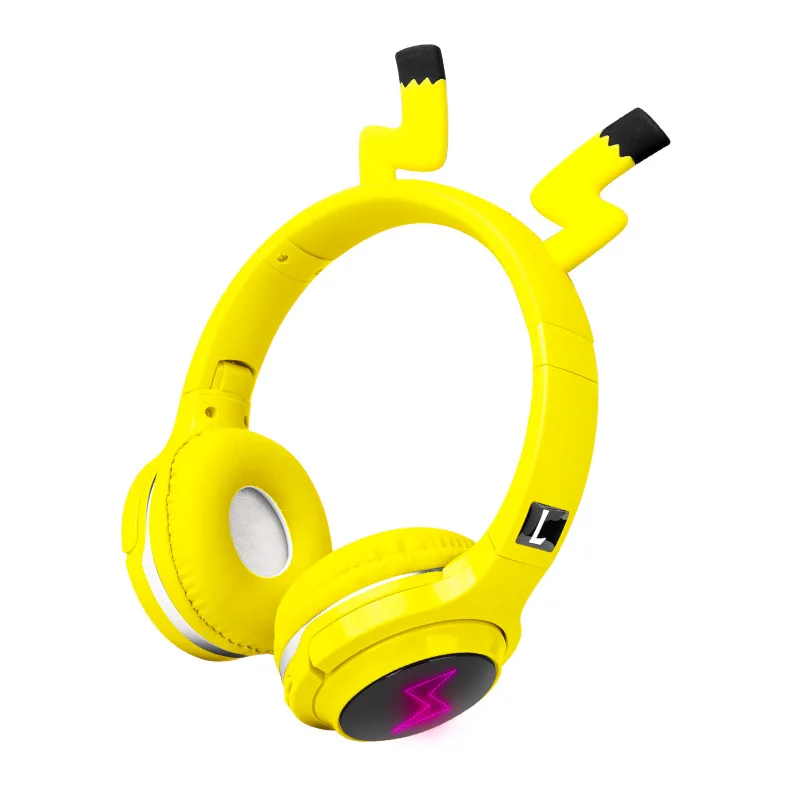 

Creative Cartoon Cute Pikachu Silicone Wireless Bluetooth Headset Earplugs Anime Seven-color Luminous Music Game Headset