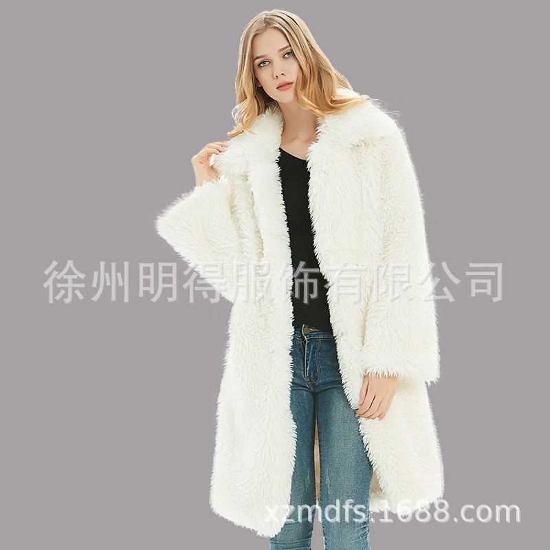 Autumn and Winter New Coat Faux Fur Loose Plush Coat Faux Fur for Women