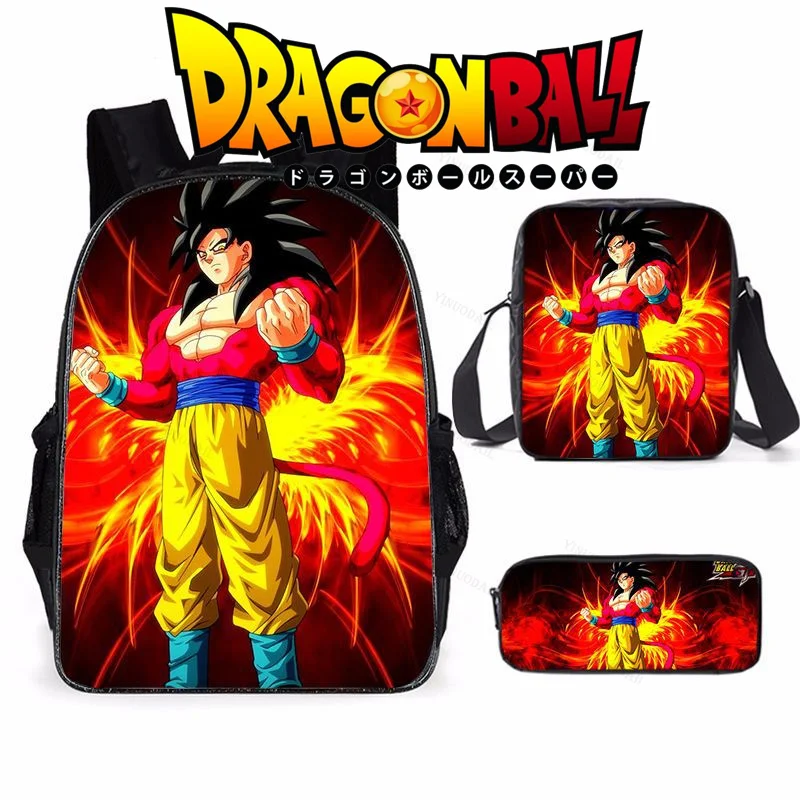 

Dragon Ball Z Son Goku 3Pcs Sets Backpack Study Stationery High School Bags Fashion Book Bags Primary Schoolbag Mochila Gift