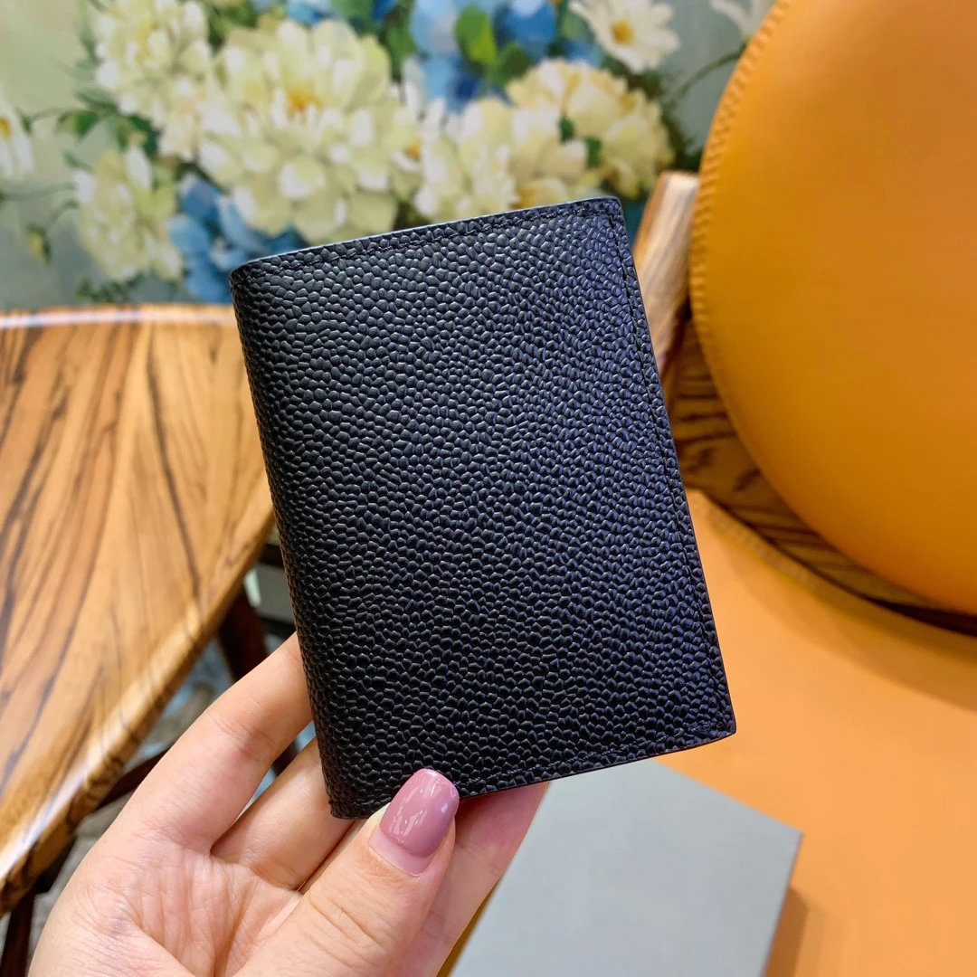 New Arrival TB Men's Wallet Classic RWB Striped Fashion Korean Design Purse Luxury Brand Business Leather Male Short Wallet
