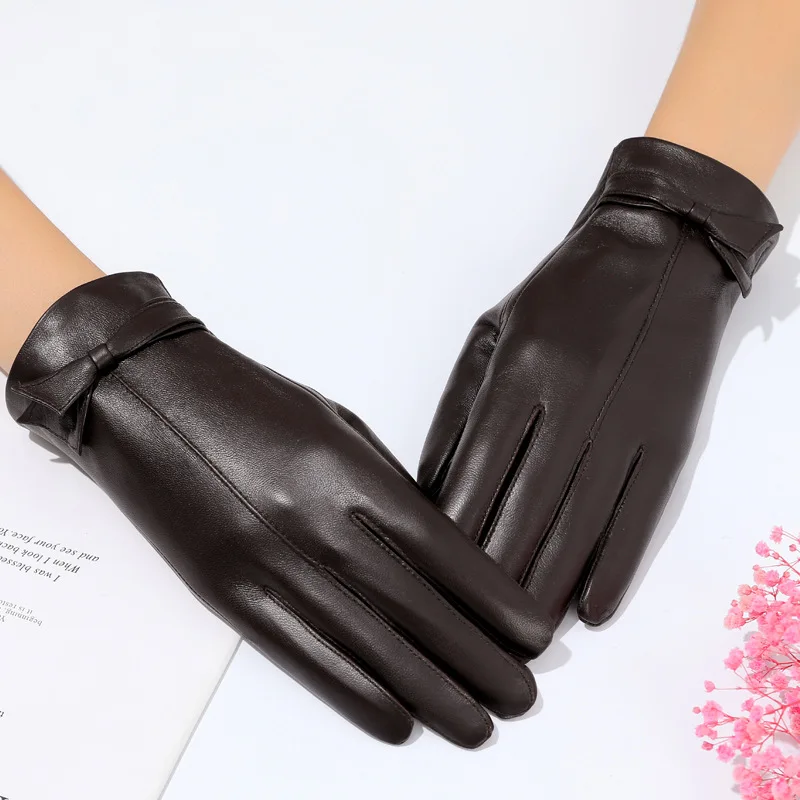 

Sheepskin Winter Gloves for Women Lengthening and Thickening Outdoor Driving Cycling Skiing Warm Windproof Gloves Fashion Lady