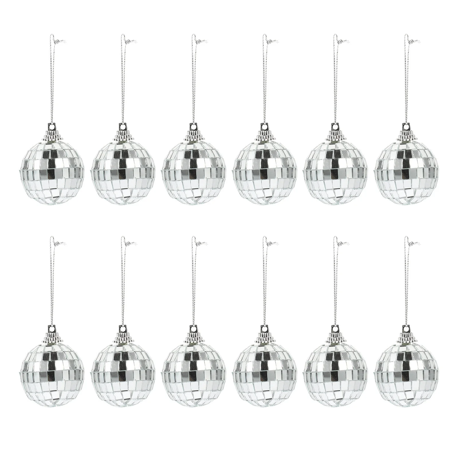

12 Pcs Jersey Disco Ball Christmas Decor Decorate Reflective Balls Decoration Hanging Party Glass Decorations Prom