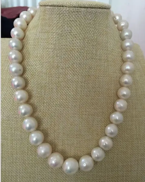 

Элегантное огромное белое жемчужное ожерелье 11-12 мм 18 дюймов 14k