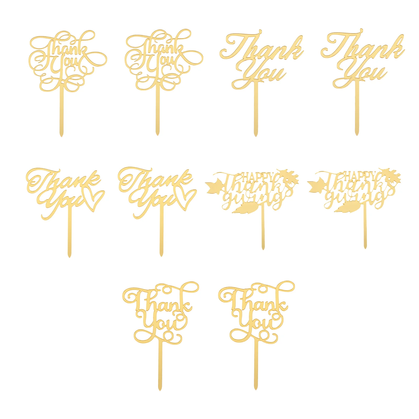

10 Pcs Thanksgiving Cake Inserts Toppers Toothpicks Food Party Cupcake Fall Wedding Decor Turkey Dessert