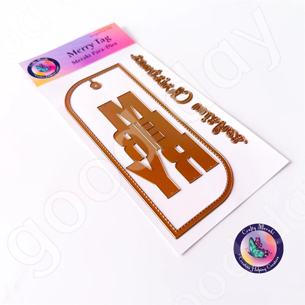 

New 2022 Merry Slimline Tag Metal Cutting Dies Scrapbook Diary Decoration Embossing Template Diy Greeting Card Handmade Hot Sale