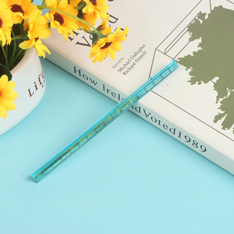 

1PC Transparent Triangle Ruler Stationery School Supplies Red/Blue/Green Color Option Engineering Scale Ruler Инженерная Линейка