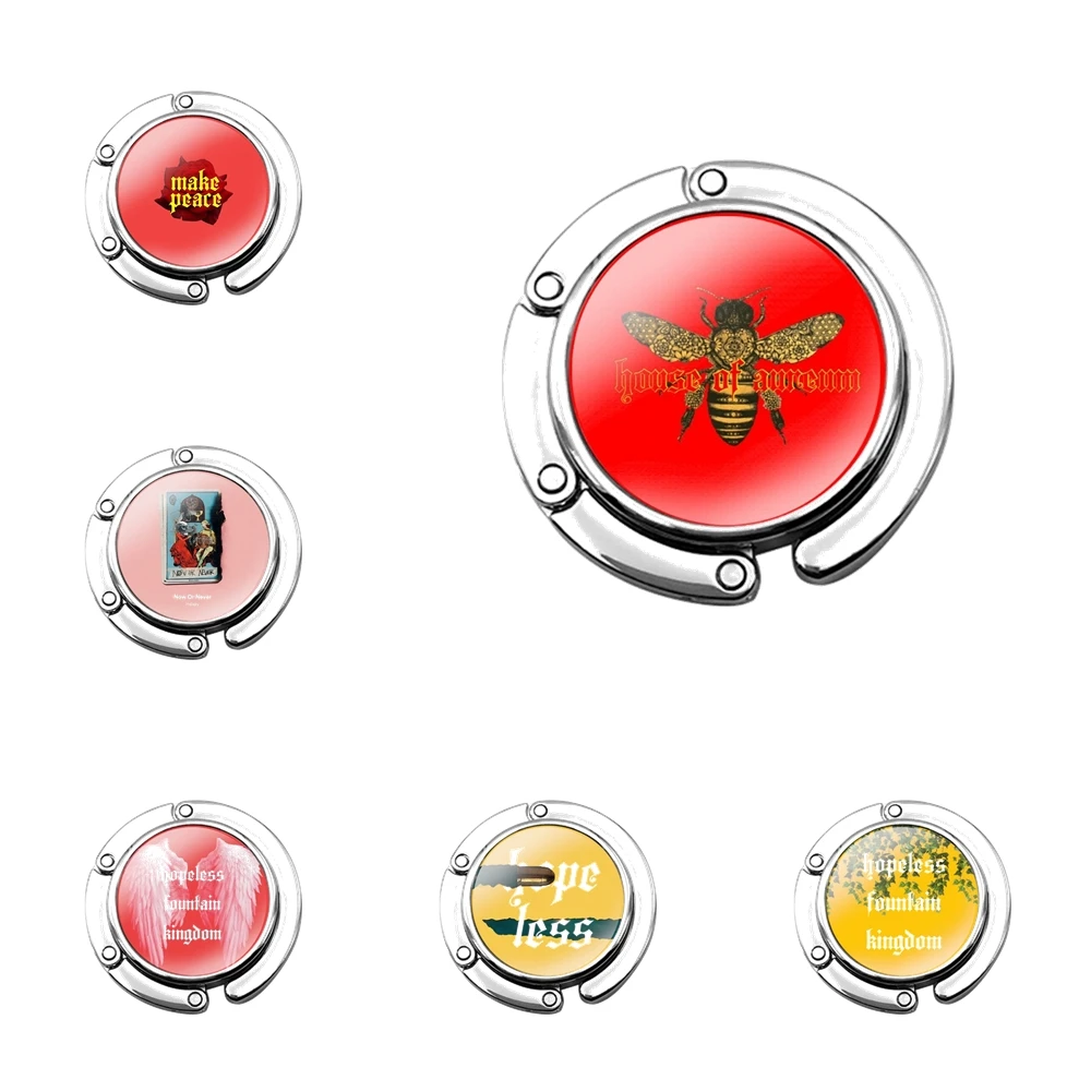 

Симпатичный подарок для влюбленных Halsey безhopless Fountain Kingdom, складной крючок для женского стола, сумка для хранения, складной декоративный крючок для стола