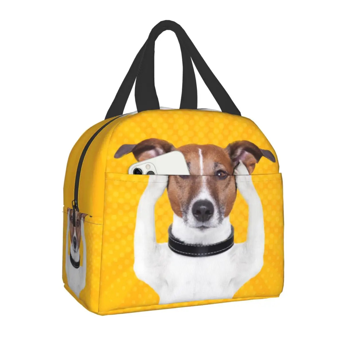 

Переносной Ланч-бокс с забавным мемом для женщин, термо-охладитель для собак Джек Рассел терьер, изолированная сумка для обеда, школьник для детей
