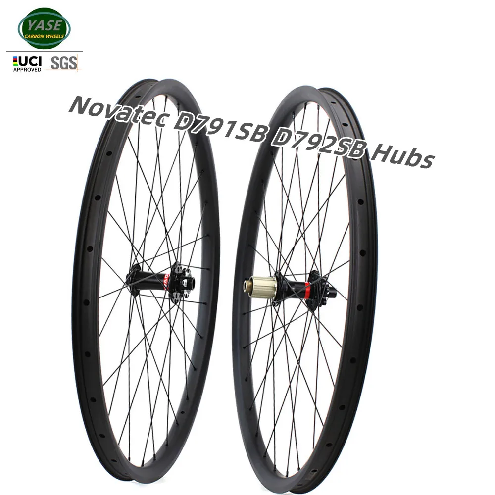 

Carbon Wheels 29 XC/AM 37x24mm Tubeless Carbon Wheelset Disc Novatec D791SB D792SB 100x15 142x12 MTB Bicycle Wheels Pillar 1420