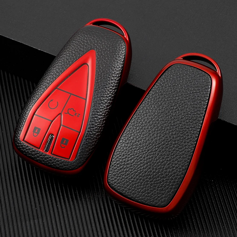 

4 Button TPU Leather Car Remote Key Case Cover Shell for Changan CS35 PLUS CS75PLUS CS55PLUS Protector Holder Bag Key Chain