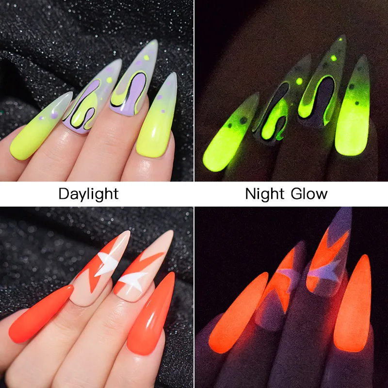 MEET ACROSS 7ml Fluorescent Glow-in-dark Gel Nail Polish Soak Off Luminous Neon UV Led Gel Varnish DIY Manicure For Nails Design images - 6