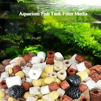 500g 10types aquarium fish tank filter media ceramic rings activated carbon bio balls clear water filter media aquario acessorio