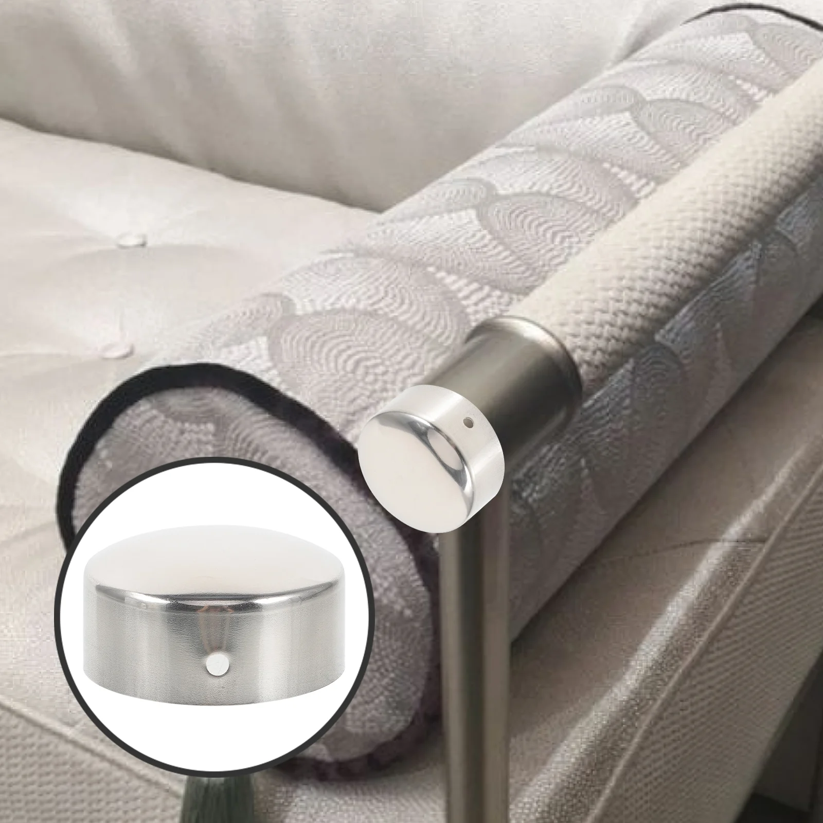 

2 Pcs Tube Protector Handrail Extension Connector Chair Elbow Caps Pipe Stainless Steel Tubing