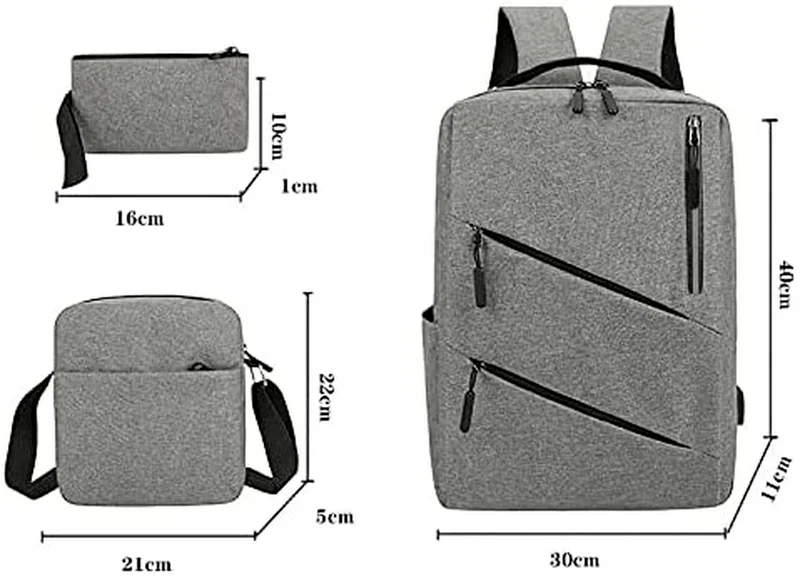 

Новинка 2023, рюкзак с USB, модная сумка для компьютера из трех частей, повседневная сумка для кампуса, школьная сумка для пары, вместительный рюкзак