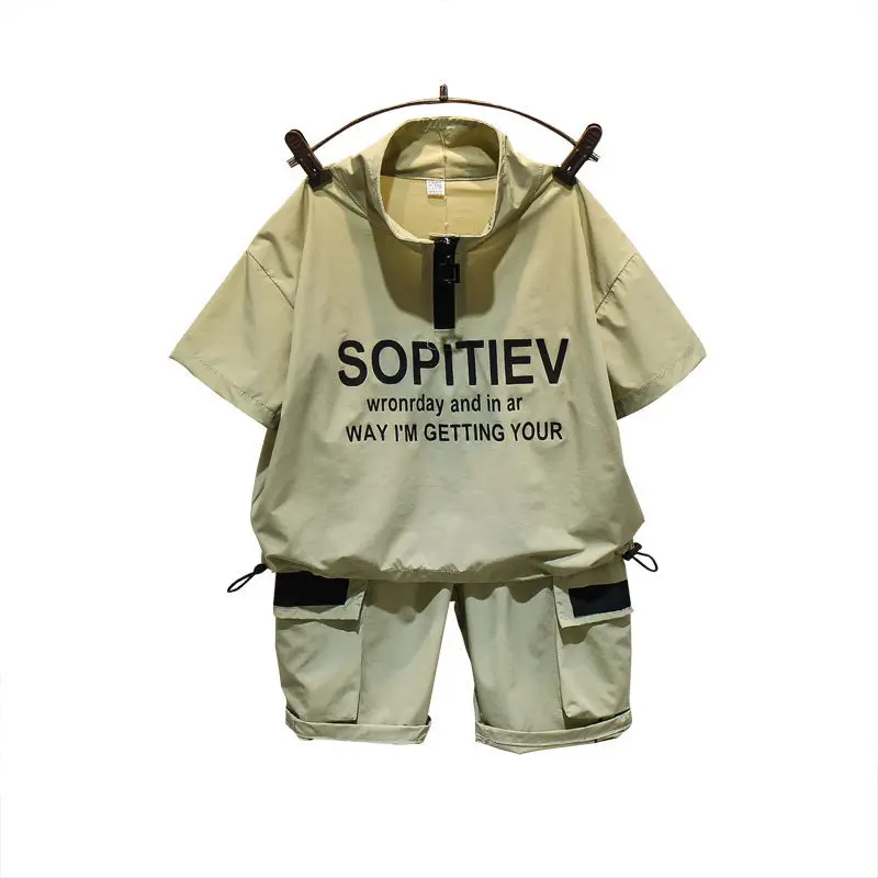 Children's Clothing Boys Summer Suit 2022 New Summer Children Handsome Baby Summer Short Sleeve Two-Piece Set