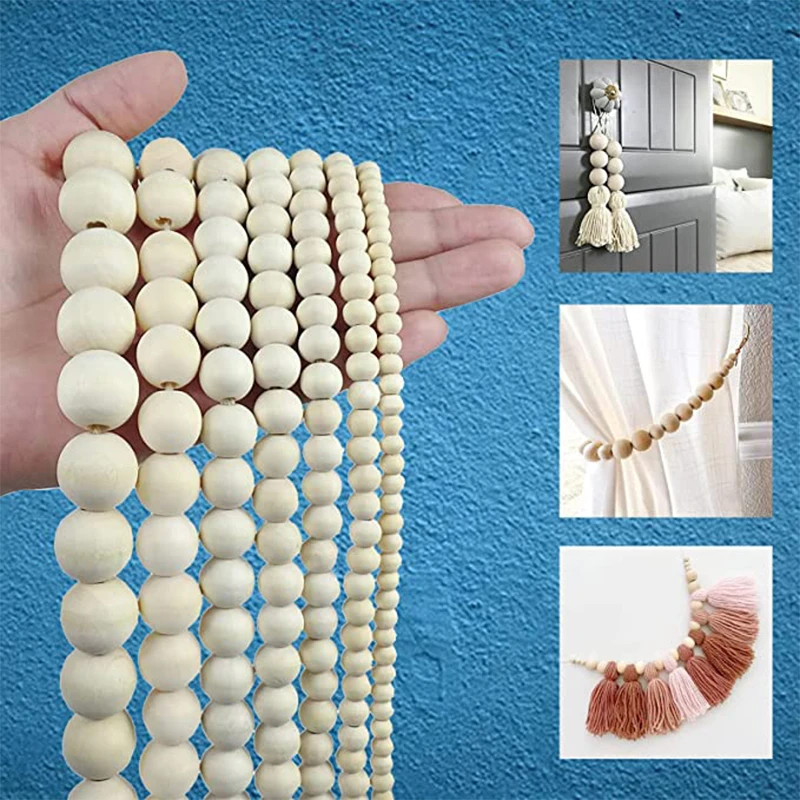 

4-20mm 5/10pcs Natural Wood Beads Round Spacer Wooden Pearl Lead-Free Balls Charms DIY For Jewelry Making Handmade Accessories