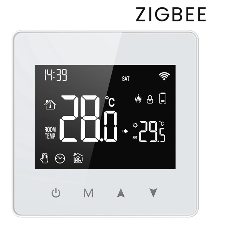 Термостат Tuya Zigbee для умного дома регулятор температуры с питанием от батареи