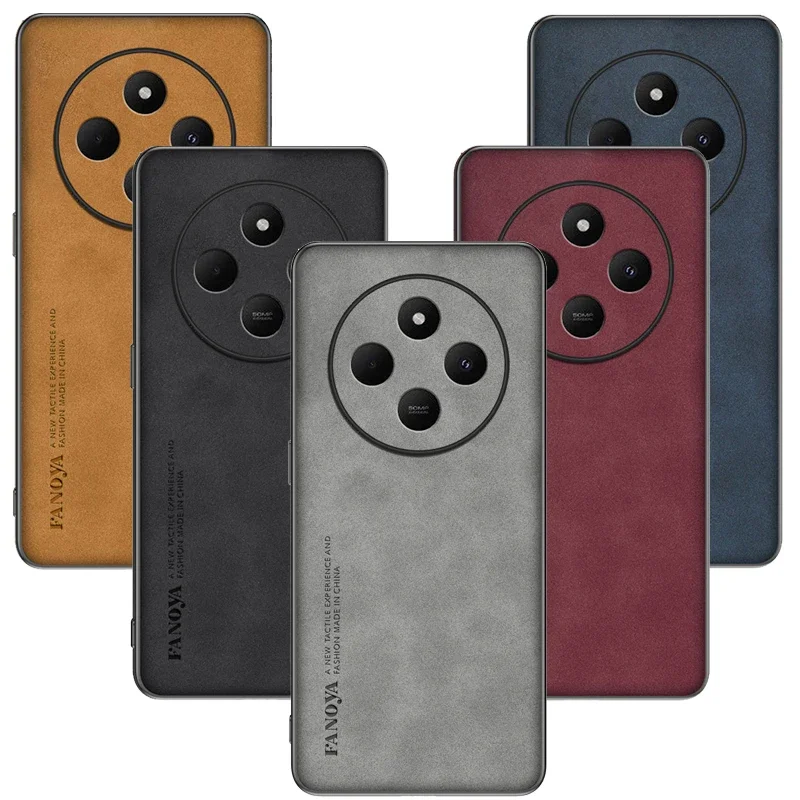 Роскошный чехол из овечьей кожи для Xiaomi Redmi 14C 4G 14R 13C защитный Ударопрочный