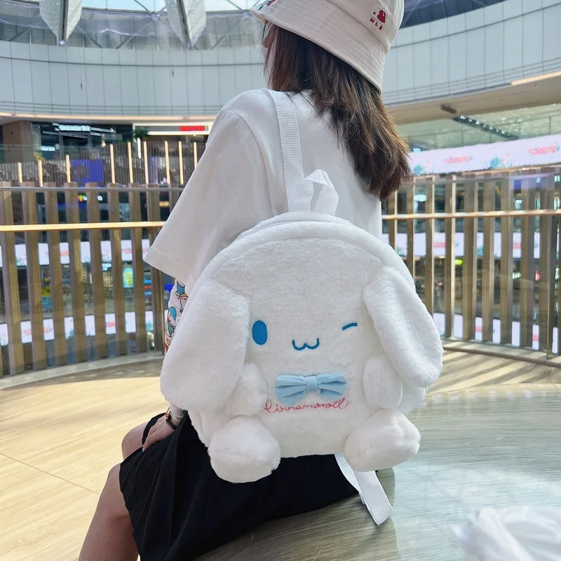 

Kawaii Sanrio Cute Cartoon Children Backpack Plush Backpack Girl Heart Student Cartoon Book Bag Large Capacity Girl Gift