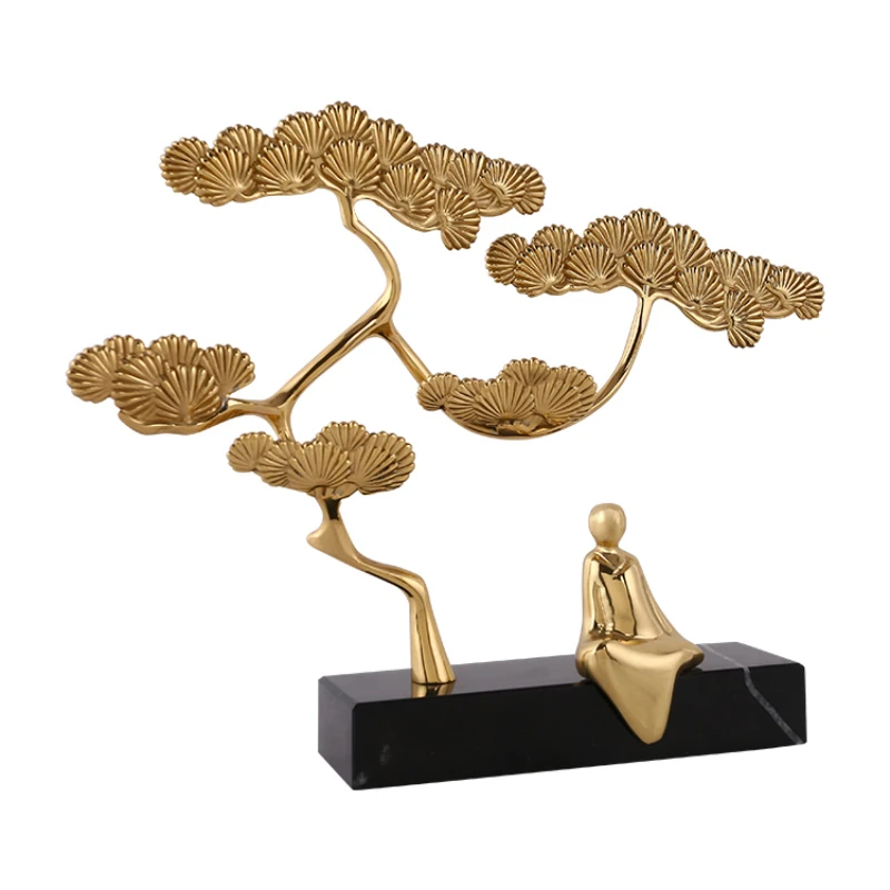 

New Chinese Accessories Welcome Guests Pine Creative Living Room Office Brass Ornaments