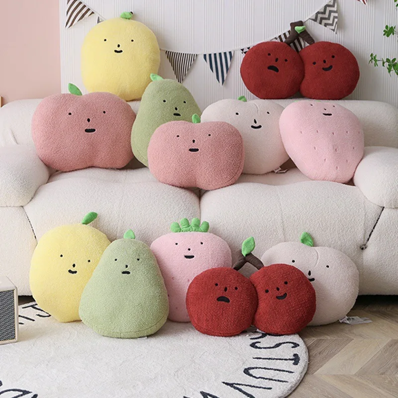 

Fruit Pillow Sofa Cushion Cherry Lemon Apple Fragrant Pear Honey Peach Strawberry Plush Toy Office Rest Girl Birthday Gift 1pc