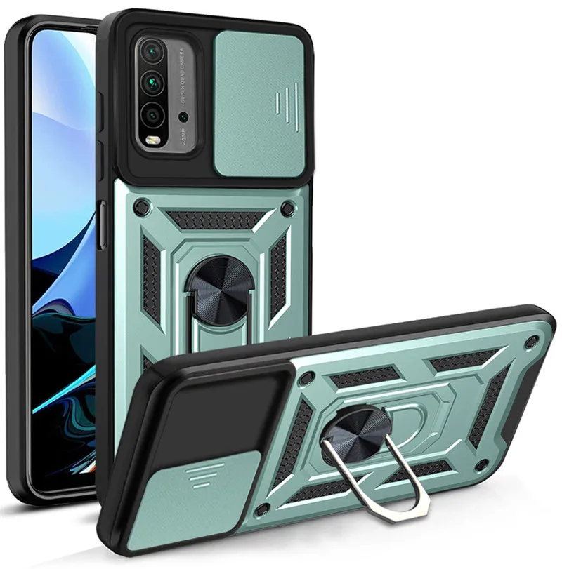 

For Xiaomi Redmi Note 8 9 Pro Max 2021 Case Shockproof Armor Phone Case for Redmi 9S 9T Ring Stand Bumper Silicone Back Cover