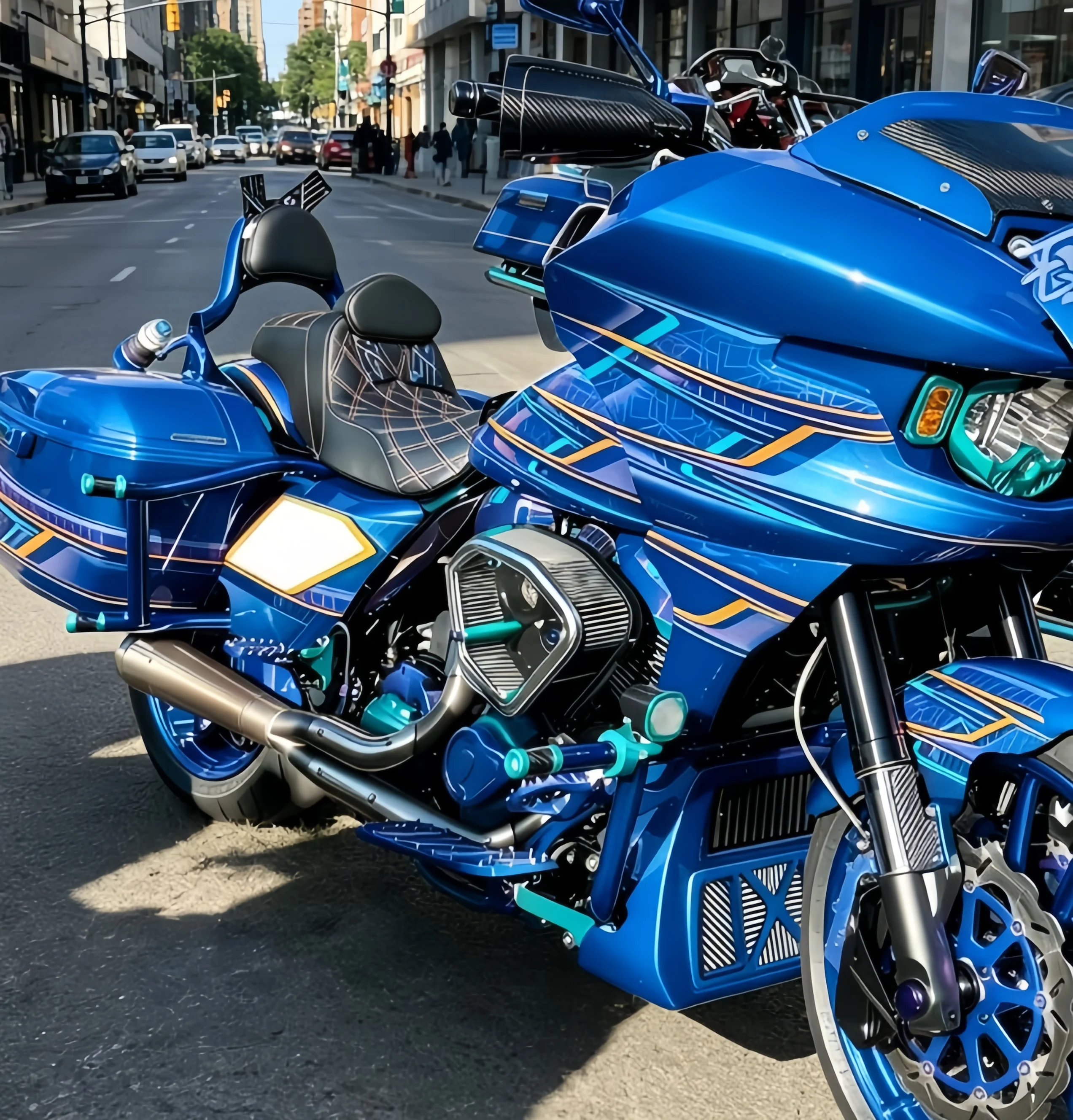 Фото Новые аксессуары для Harley Street Glide Ultra FLHXU 2025-2026: Защита радиатора и крышка масляного охладителя для Harley Road Glide FLTRX 2024 №2