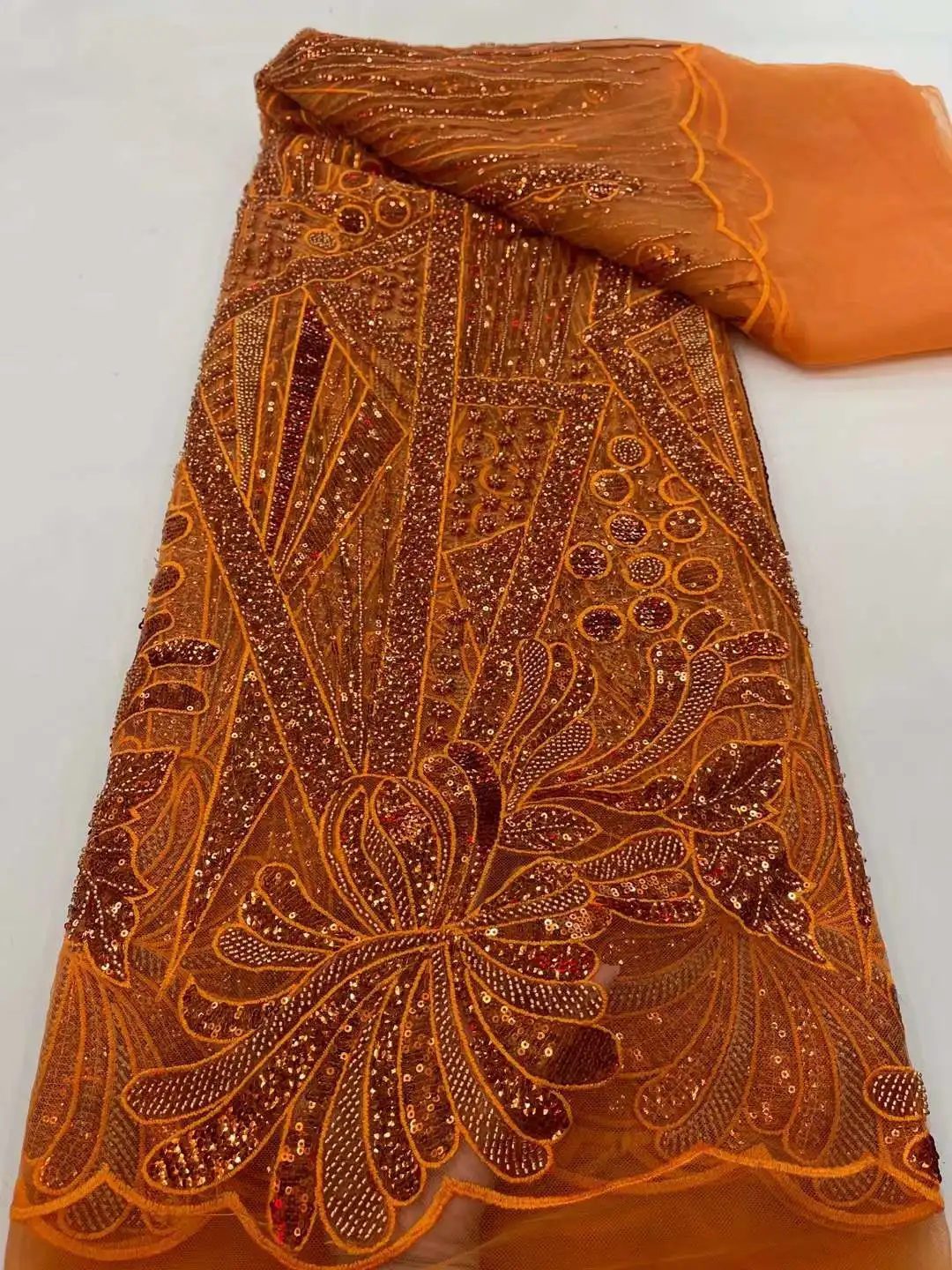 Белый красивый африканский материал с бисером французская вышитая Тюлевая сетка