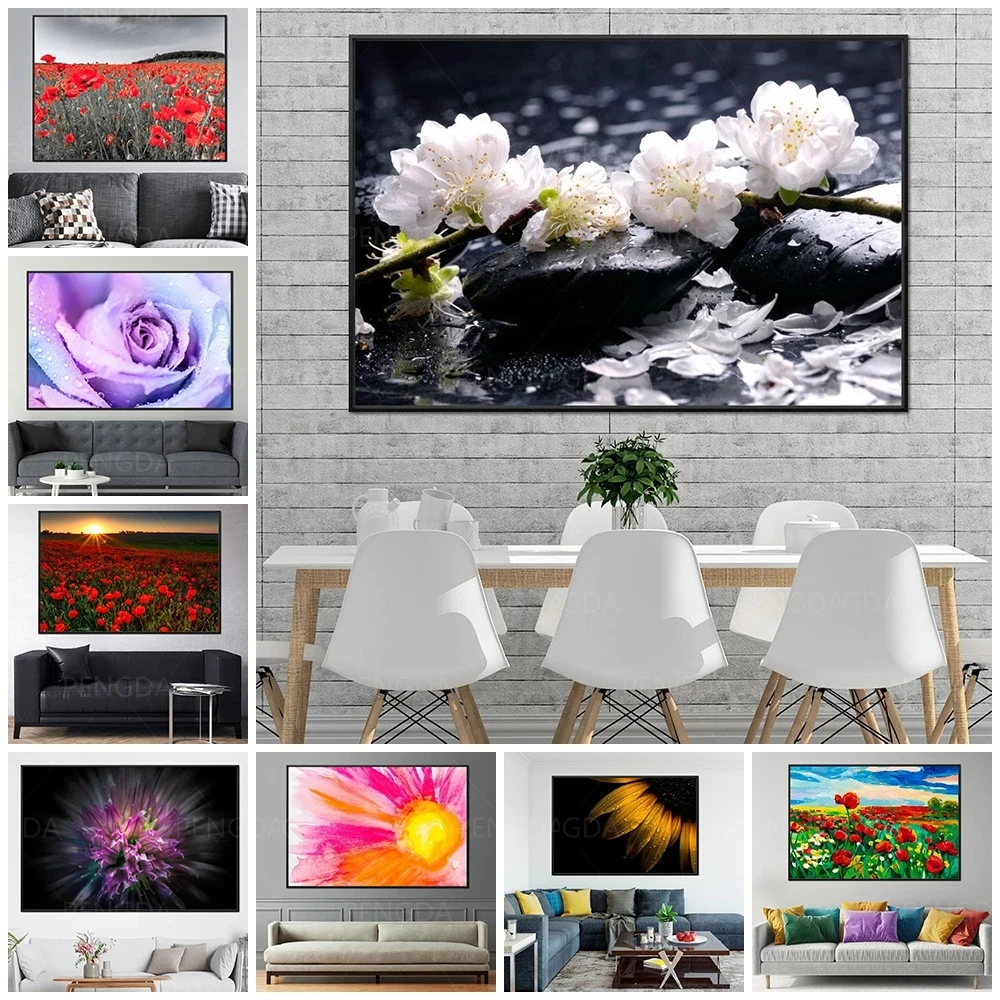 

Домашний декор, холст, роза, искусственная живопись, маленькая Маргаритка, картины, цветок, фотография, цветок, плакат для гостиной