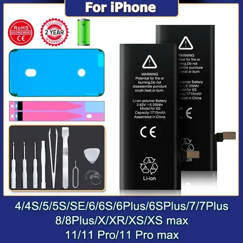 Аккумулятор DaDaXiong для iPhone 4 4S 6 6S 7 8 Plus SE X XR Xs 11 Pro Max 5 5S SE2, сменная батарея большой емкости