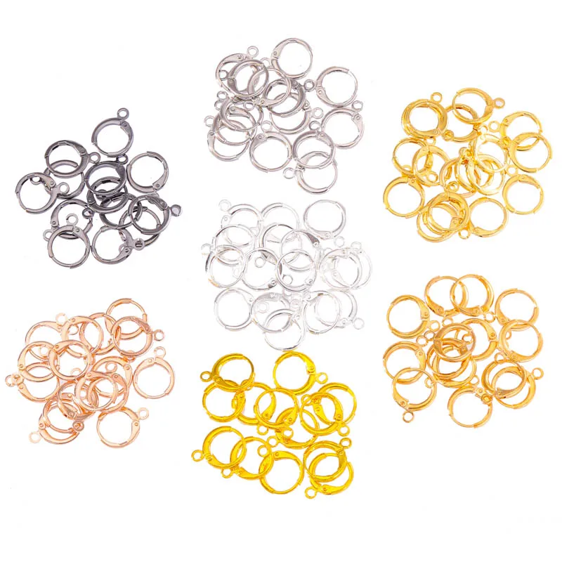 

40Pcs/Set Gold Plated Silver Plated High Quality Brass DIY Earring Findings Clasps Hooks Jewelry Making Accessories Earwire