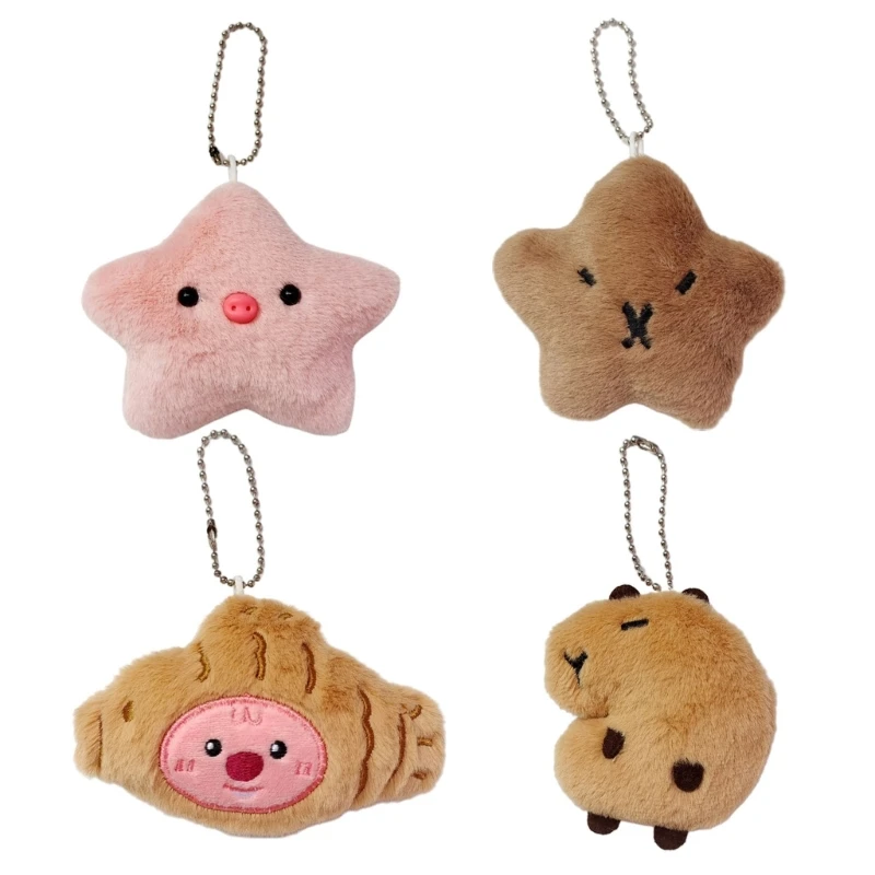 95AB креативные брелоки в форме капибары свиньи/звезды/бобра брелок для ключей с