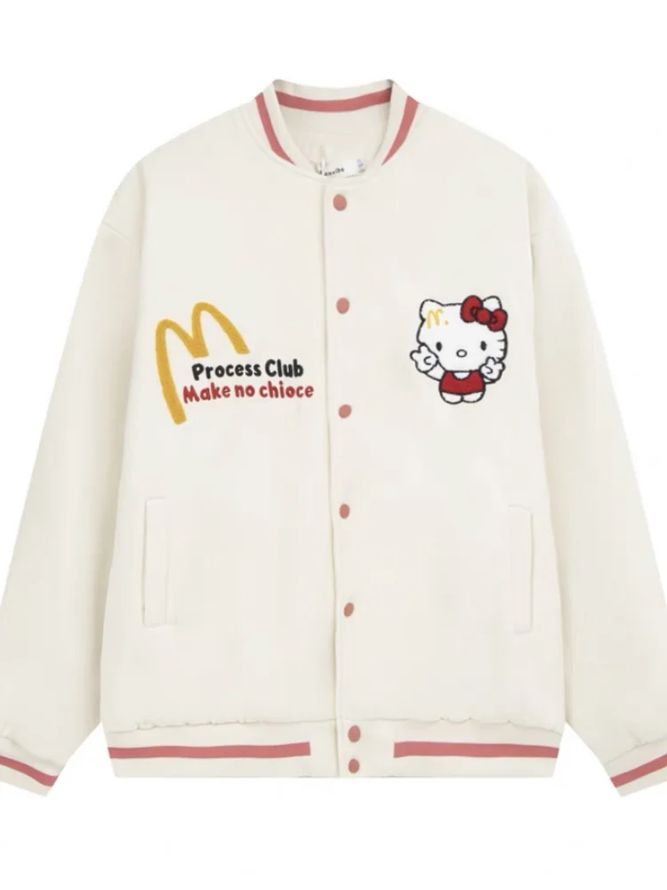 

Kawaii Sanrio Hellokitty аниме Kawaii осень и зима милая и милая искусственная куртка универсальная и популярная куртка с капюшоном