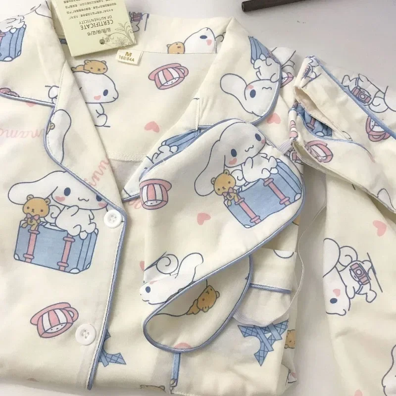 

New Kawaii Cinnamoroll Cartoon Pajamas for Women Spring and Autumn Long-sleeved Trousers Home Wear Student Suit Holiday Gift