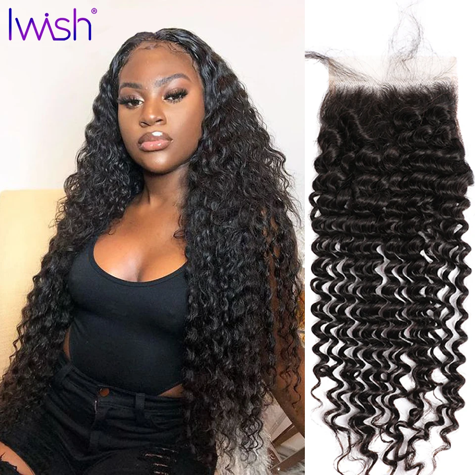 

5x5 средняя часть кружева Закрытие 100% человеческие волосы закрытие HD Бразильские глубокие волнистые прозрачные кружева закрытие Remy волосы ...