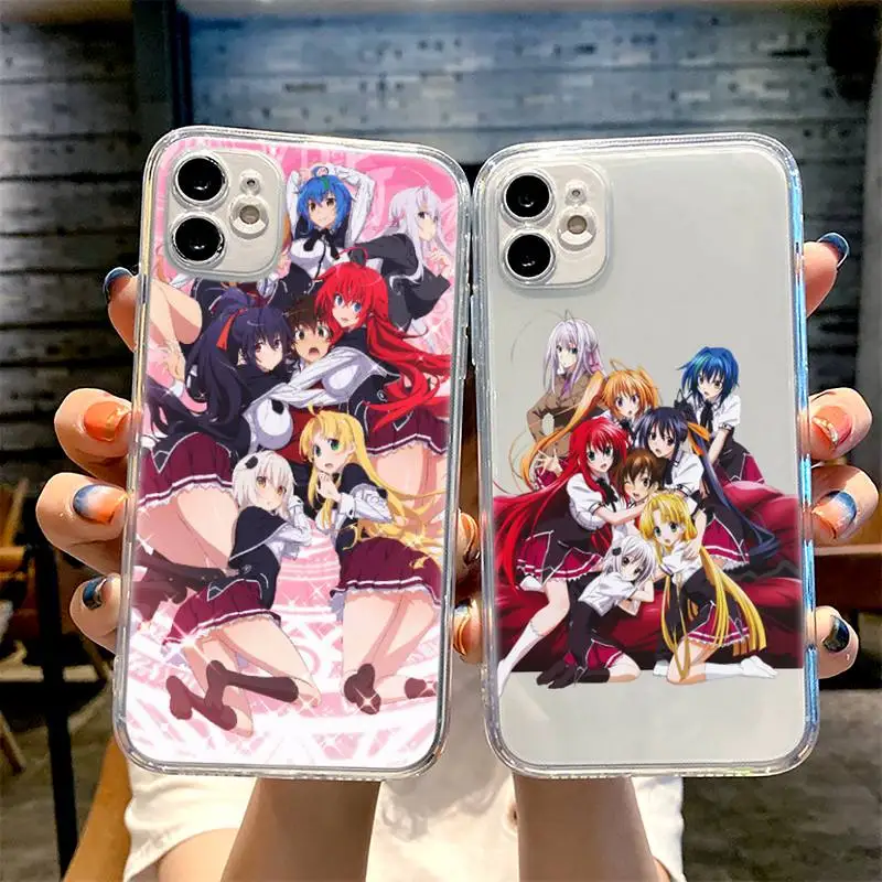 

High School DxD Anime Cartoon Phone Case Transparent For iPhone 13 12 11 Mini Pro X XR XS Max 6 6s 7 8 Plus SE Shell Cover