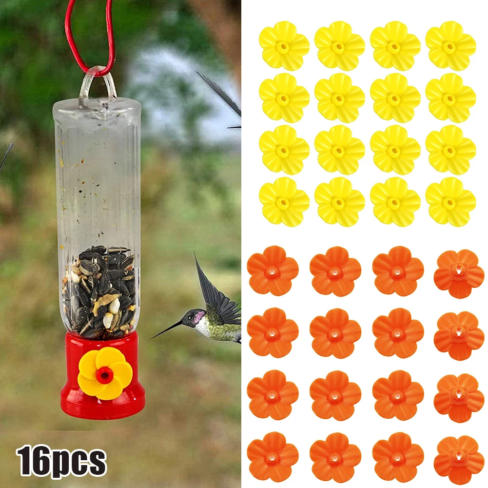 16pcs Hummingbird Feeders Replacement Flower Hummingbird Feeders Outdoors Garden Hanging Feeder Decorative Flowers Accessories images - 6