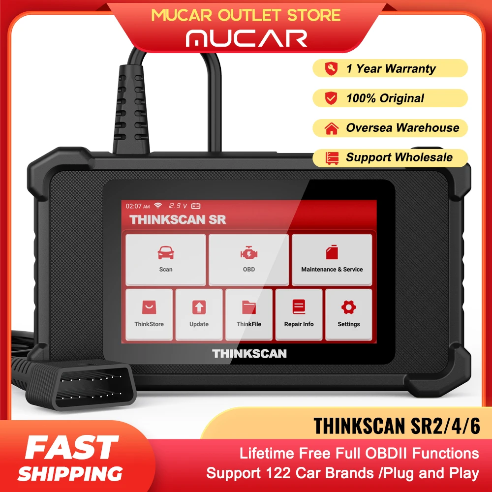 

Диагностический сканер ThinkScan SR2/SR4/SR6 OBD2, все системы, бесплатное обновление, ABS SRS BCM TPMS, прибор для диагностики автомобиля