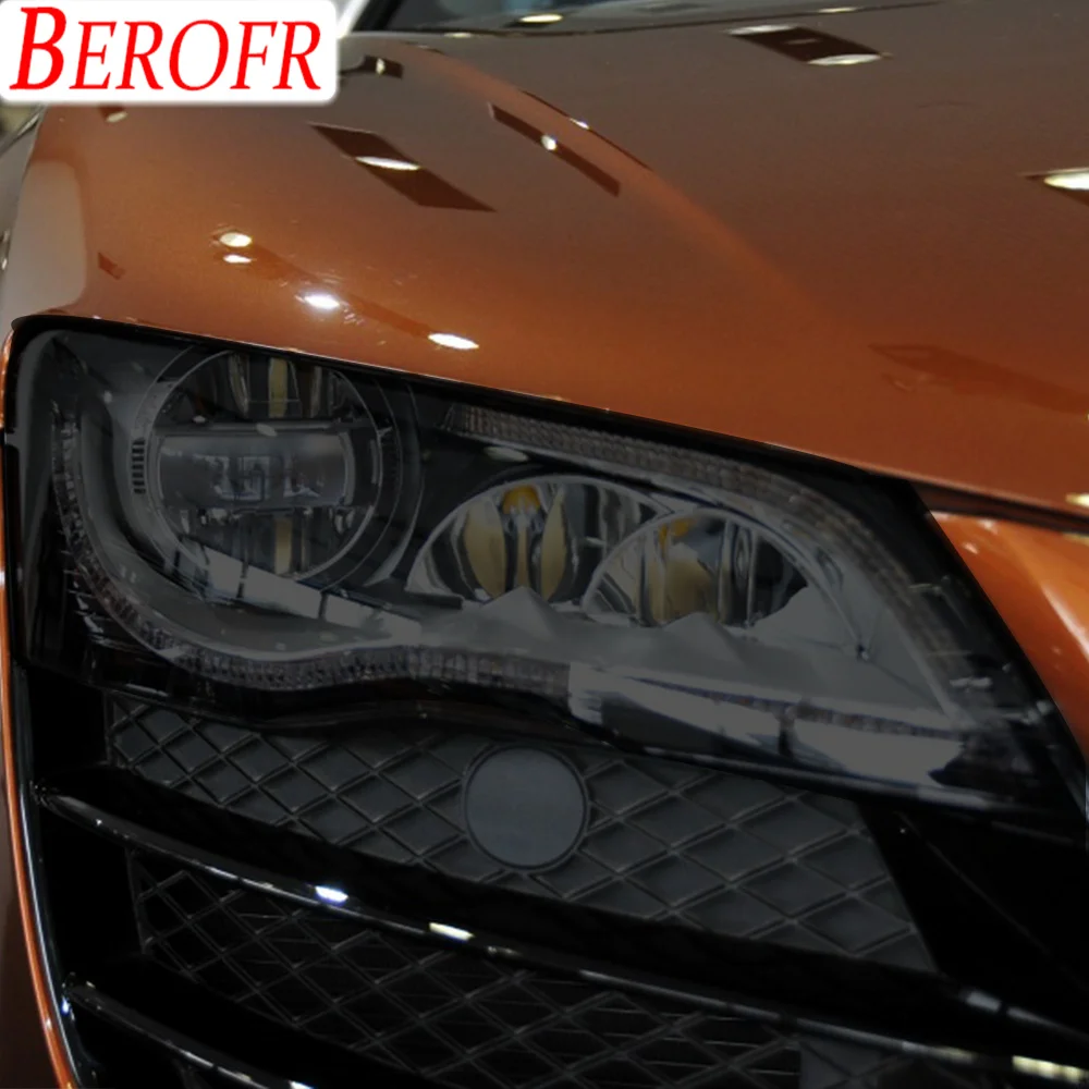 2 шт. для Audi R8 42 4S 2006-настоящее время оттенок автомобильных фар черная защитная