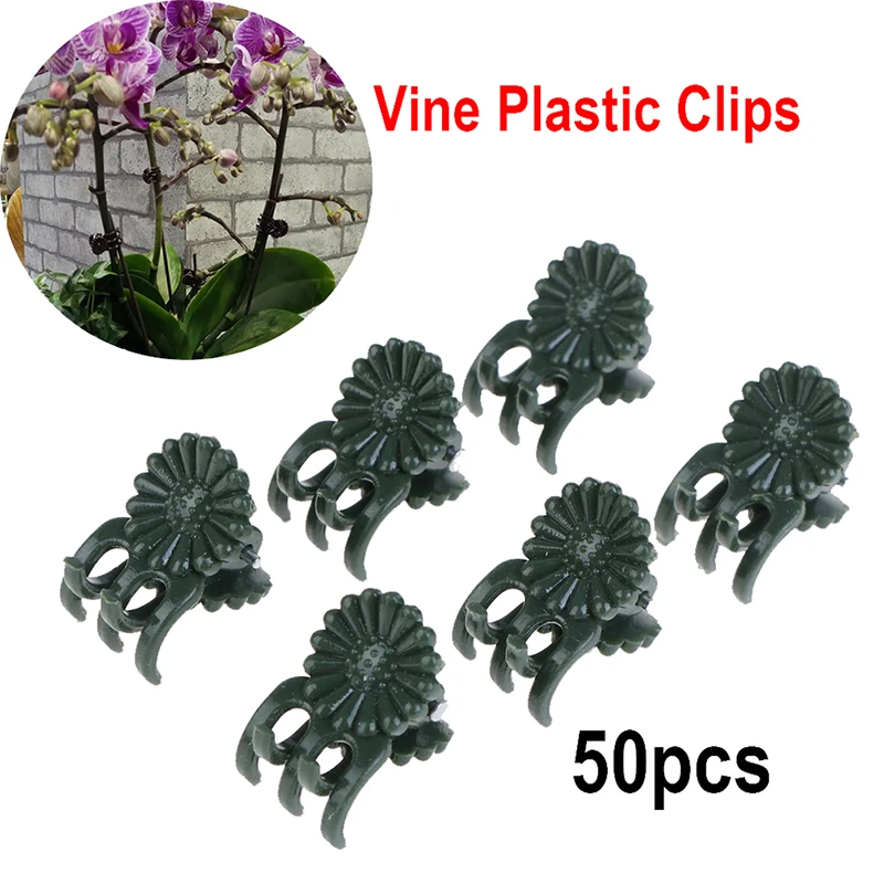 

50Pcs Plant Fix Clips Orchid Stem Vine Support Flowers Tied Branch Clamping