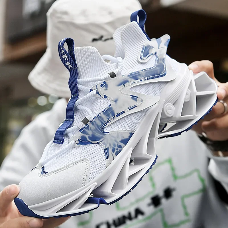 Мужские модные цветные кроссовки в китайском стиле со шнуровкой и лезвиями