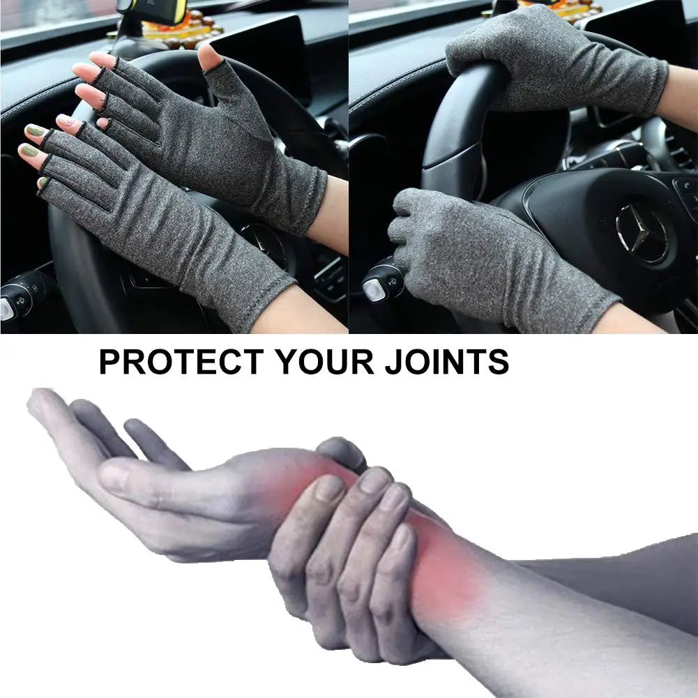 

1 Pair Arthritis Mittens Soft Fingerless Washable Women Men Therapy Wristband Compression Gloves Arthritis Gloves for Sports