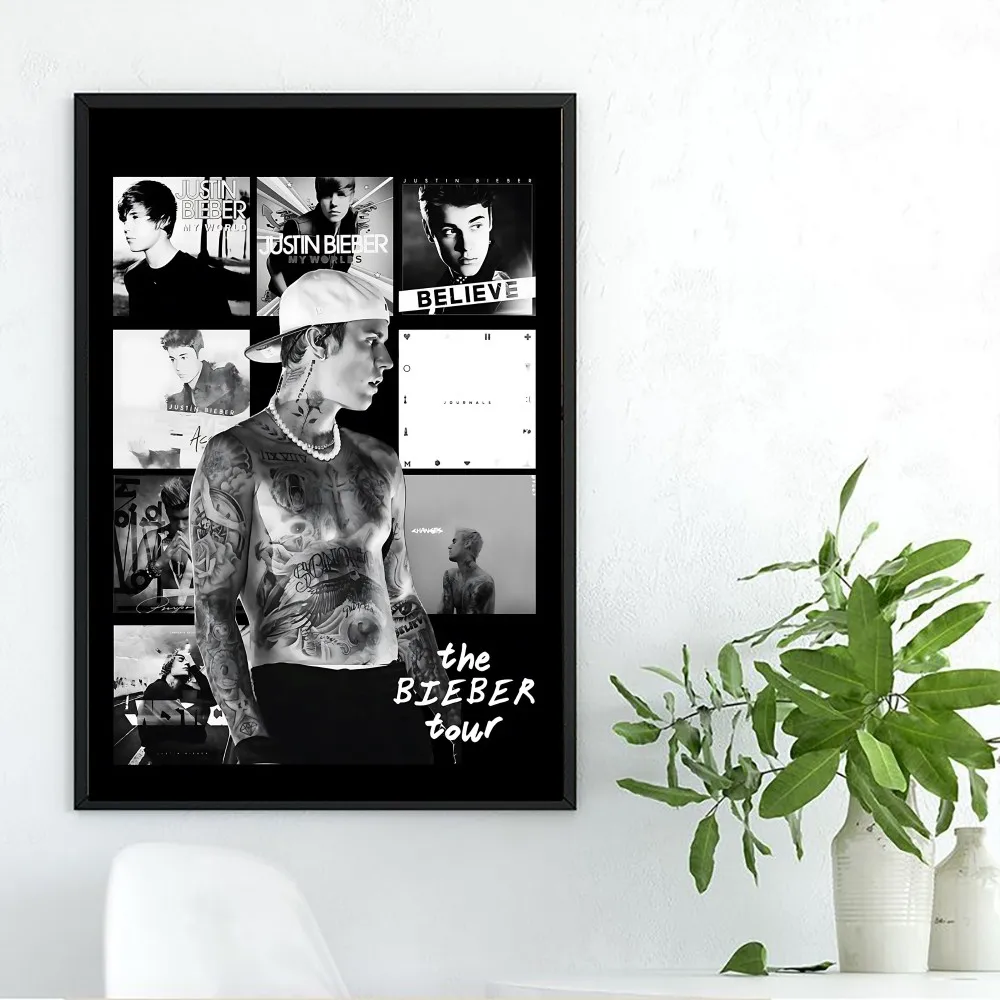 Singer J-Justin B-Bieber Poster DIY Kraft Paper Vintage Wall Art Painting Study Stickers Big Szie