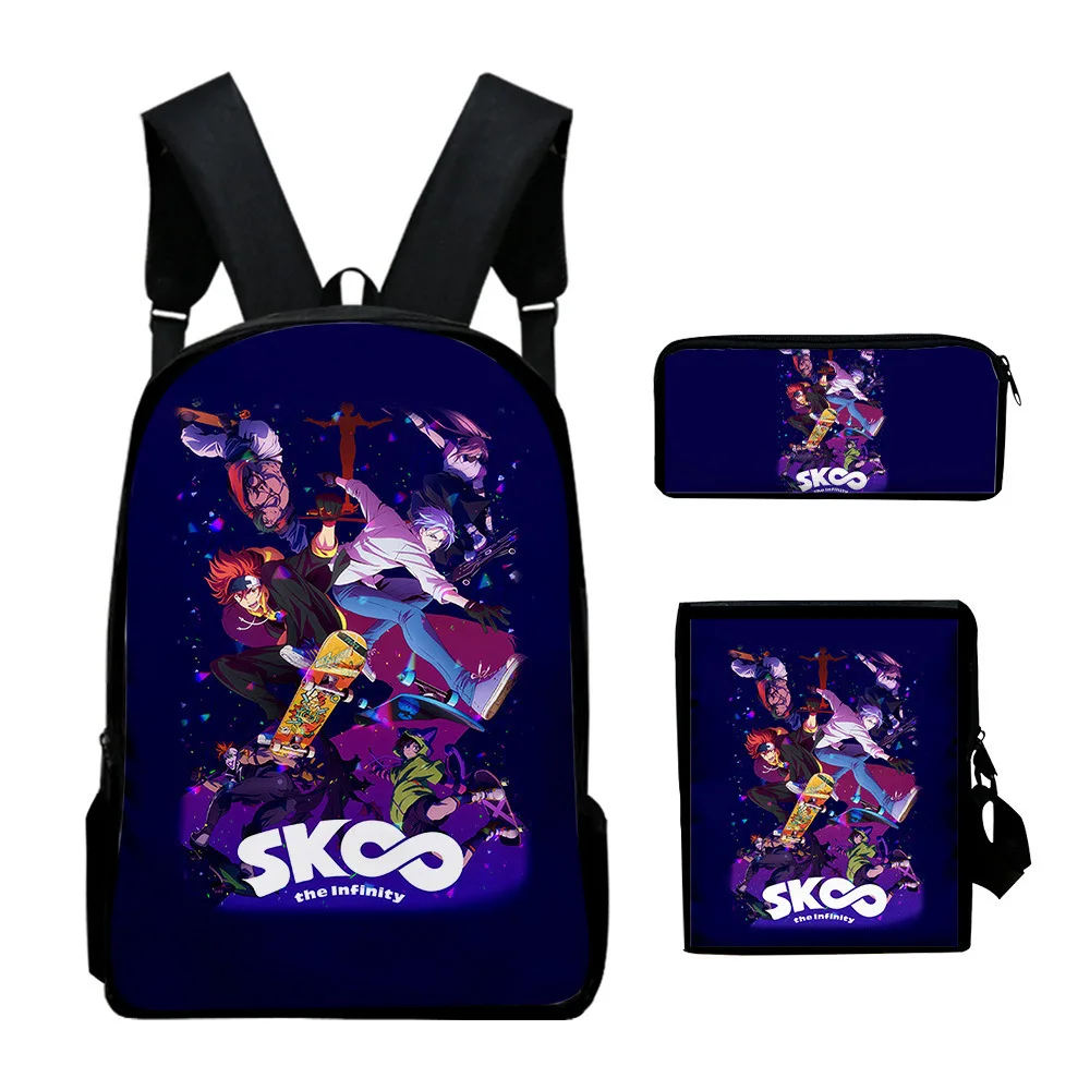 

Классный рюкзак Harajuku SK8 the infinity 3 шт./компл., школьный рюкзак с 3D принтом для учеников, аниме, рюкзак для ноутбука, сумка на плечо, чехол-каранда...